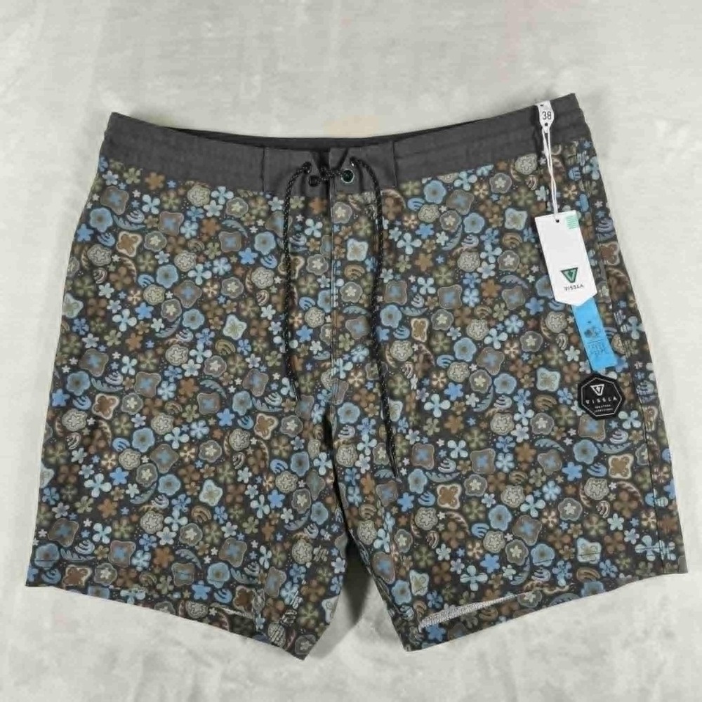 Vissla Board Shorts Men's 38 Floral 8" Inseam Swim Beach Pool Casual NWT